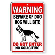 Sign Or Decal Beware Of Dog Will Bite Security Attack Guard Warning Protected