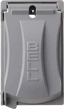 Outdoor Electrical Outlet Metal Cover Weatherproof Grey Plate Flip Lid Lockable