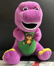 Barney 12 in. Mint Plush Purple Dinosaur W/monkey The Lyons Group 2009