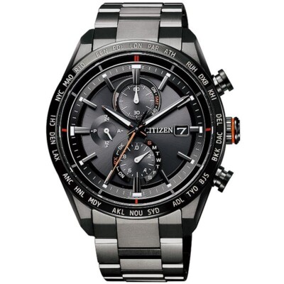 CITIZEN Attesa AT8185-62E Eco-Drive Radio Titanium Men`s Watch