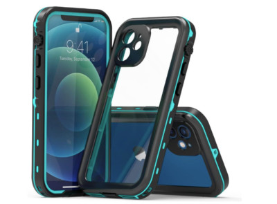 Sturzsichere Wasserdichte Hülle für iPhone 13 Pro Max Transparent Blau Gras