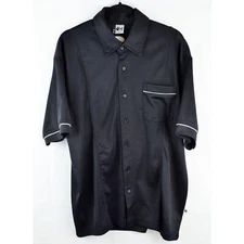Fishbone Mens Black Button Down Shirt Size XL Punk Rock Short Sleeve