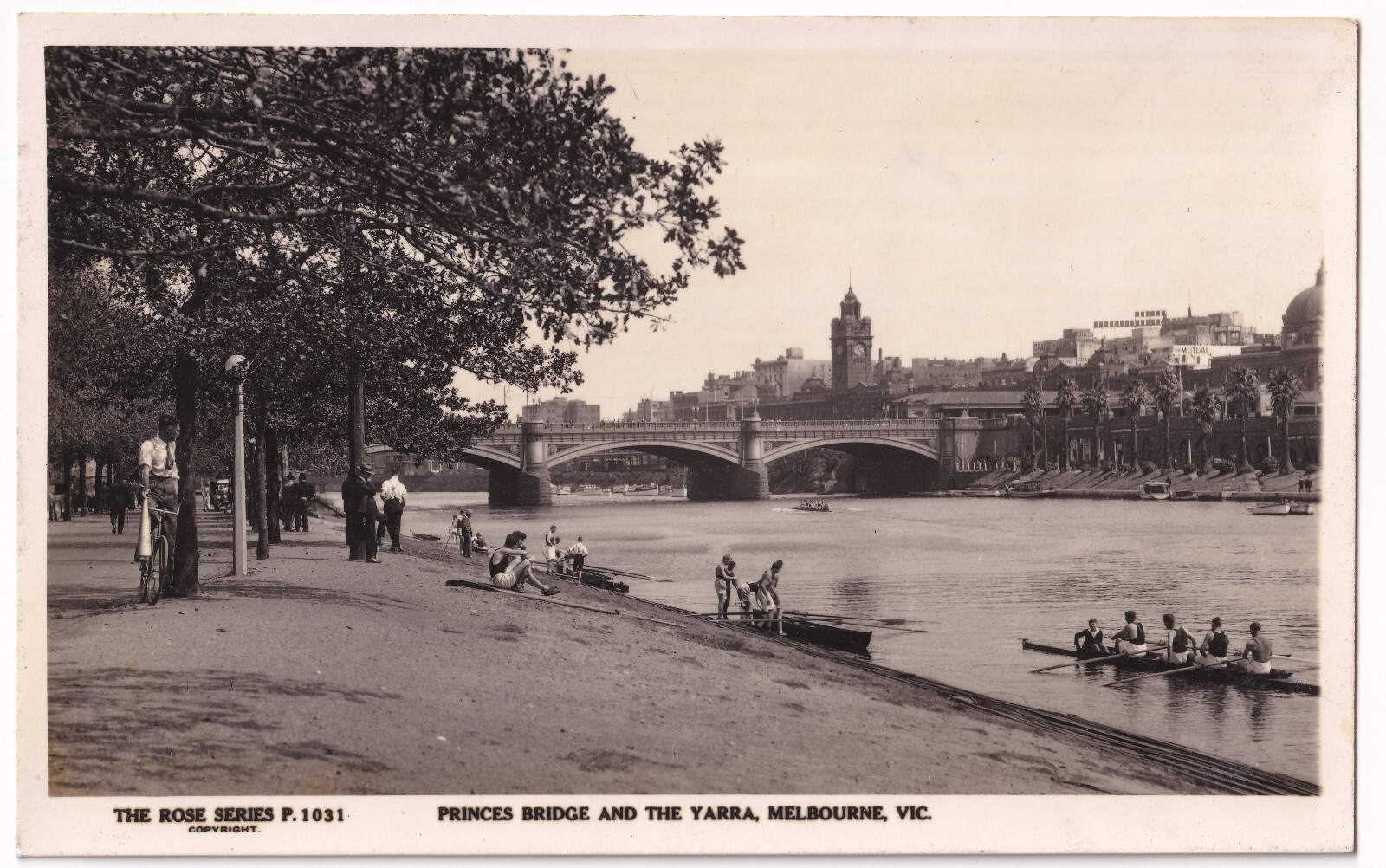 Victoria's Princess Bridge & Yarra River Melbourne Australia Real Photo P1031