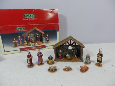 Vintage Lemax Village Collection Holiday Mini Nativity Set  Poly Resin