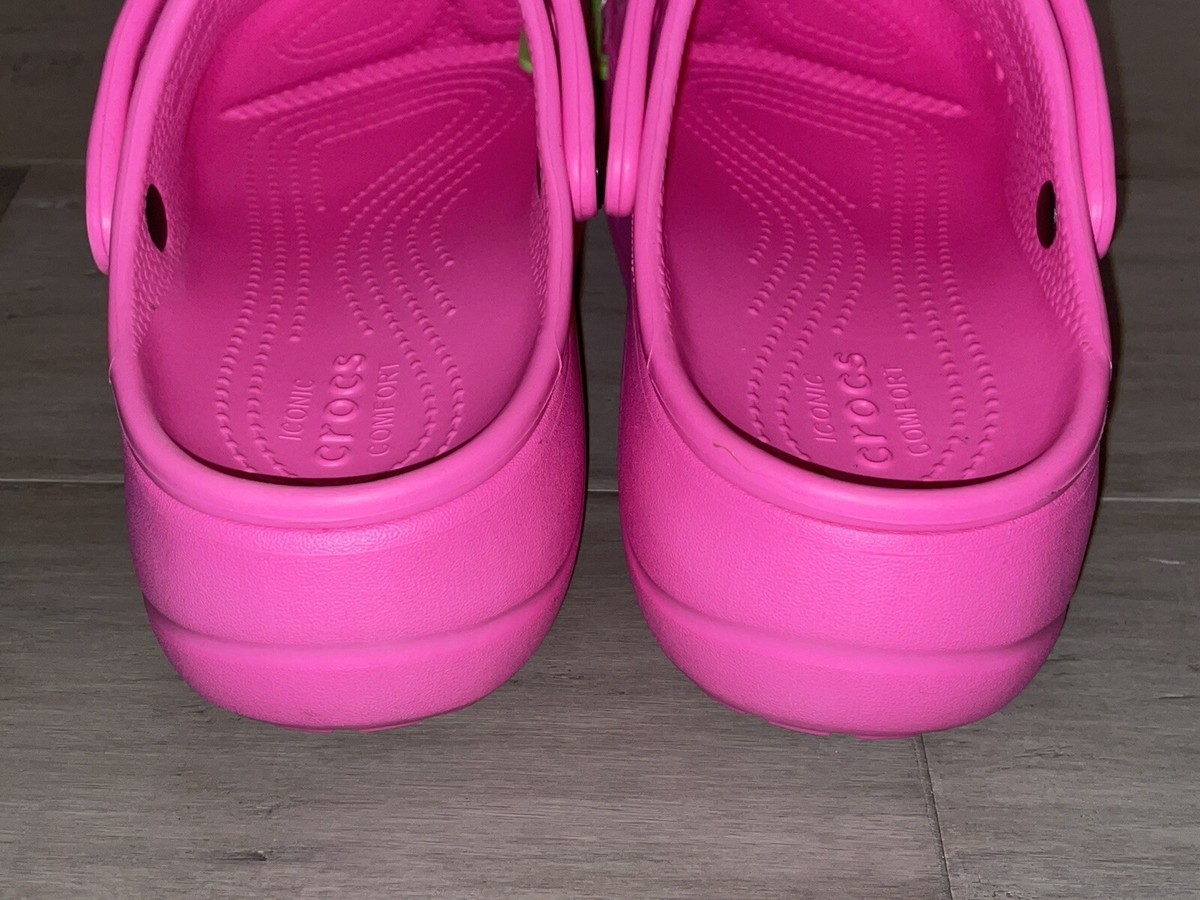 Crocs Women's Size 8 Baya Platform Clogs Hot Pink Barbie 208186