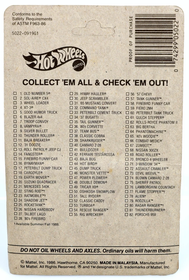 Hot Wheels Radar Ranger Action Command Series - 5022 NRFP 1986 Silver CTBK 1:64 - Image 4 of 4