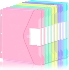Binder Pocket, 10 Pack Super Heavyweight Plastic Folders for 3 Ring Binder,