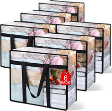 6Pack Clear Blanket Storage Bags, Vinyl Comforter Clothes Storage Closet Organiz