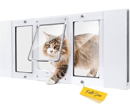 HOMEPEDIA Full-Size Window Pet Door for Cats & Small Dogs Width Adjustable32-36"