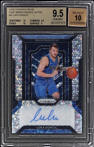 2018-19 Panini Prizm Luka Doncic Fast Break Rookie Auto BGS 9.5 Auto 10 RC