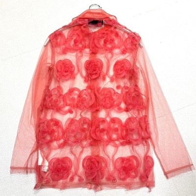 Tricot Comme des Garçons Sheer Tulle Floral Blouse Pink Size M Japan