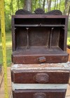 Antique 1900 Tramp/Folk Art Wooden Spice Trinket Box Carved 3 Drawer Painted — photo 5