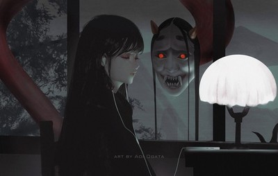 Anime girls aoi ogata original characters black hair Custom Gaming Mat Desk