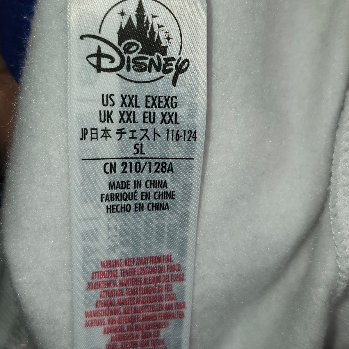 Disney World 2021 Zip Up Hoodie XXL Blue White Red Cinderella Castle Fleece View 6