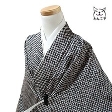 Wankotei Kimono Synthetic Fiber Washable Black Size Free Japan