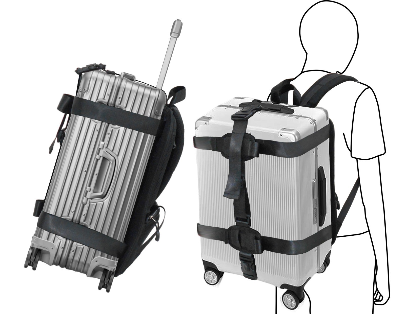 Luggage Backpack Conversion System Hardcase / Carry On Troll