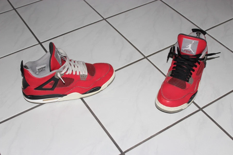 used JORDAN 4 RETRO TORO BRAVO - OVP - Rot, Weiß - Gr. 47 - NIKE ID 308497-603 - Bild 4 von 4