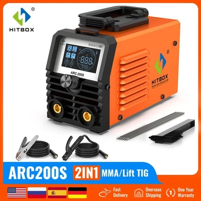 2-in-1 HITBOX 200A Stick Welder 110V ARC MMA Lift TIG Welding Machine NEW