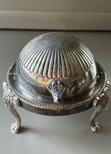 FB Rogers Silver Coin Antique US Silver-Plated Butter Dishes for