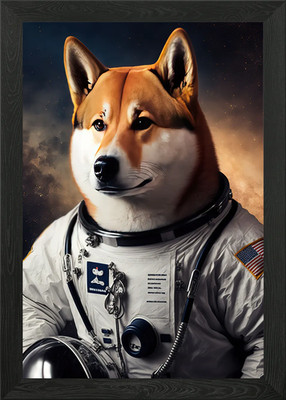 Hunde Shiba Inu Astronaut Gerahmtes Wandbild Poster Leinwanddruck Bild