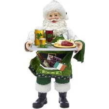 Kurt S. Adler Fabriché Collection, Irish Chef Santa, 10.5in
