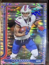 2025 Topps Chrome Keon Coleman #30 Disco Pulsar Refractor - Buffalo Bills