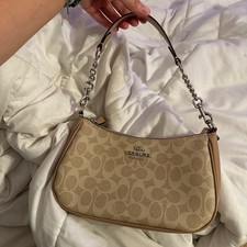 used authentic coach teri shoulder bag beige ...
