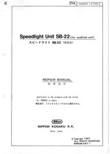 NIKON SB-22 Modified Unit Camera Flash Service Repair Manual Parts List PDF READ