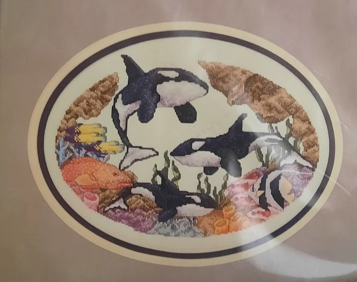 Cross My Heart Orca Trio Kit Punto de Cruz Contado Sellado 115-1 Ballenas Asesinas Foto 2 de 3