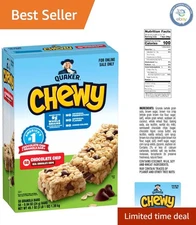 58-Count Chewy Granola Bars, Chocolate Chip Flavor - Nutritious On-the-Go Snack