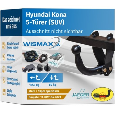 ANHÄNGERKUPPLUNG starr für Hyundai Kona ab 17 +13pol E-Satz spezifisch