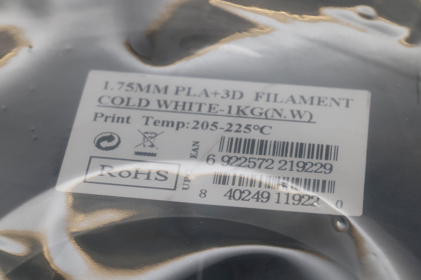 eSUN PLA+ 1.75mm 3D Drucker Filament Cold White 1KG Neu & Vakuumverpackt - Bild 3