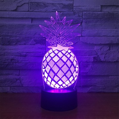 Pineapple 3D illusion USB 7Color Night Light Lamp Bedroom Children Bedroom
