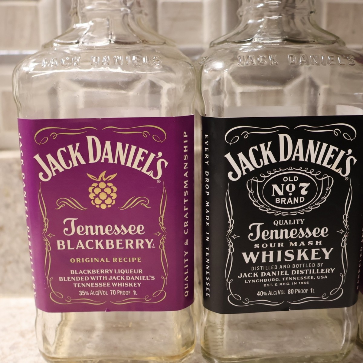 Jack Daniels 3 Tennessee BLACKBERRY Whiskey 1 Liter Bottles + Caps