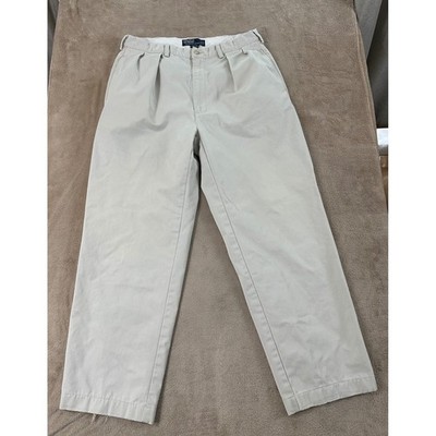 Vintage Polo Ralph Lauren Pleated Andrew Chino Pants Men's Size 34/32 Beige