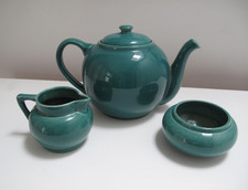 Ashtead Potters Jade Green Tea Set Teapot Jug Sugar Bowl