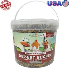 Poultry Dessert Bucket Mealworm Bits Seeds Grains 5 Lb Easy Carry Handle Handy