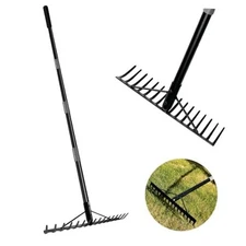 Heavy Duty Bow Rake with Stainless Steel Handle for Farming Land Management 