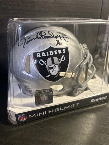 Jim Plunkett Signed Autograph AUTO Raiders Mini Helmet TRISTAR COA - T02