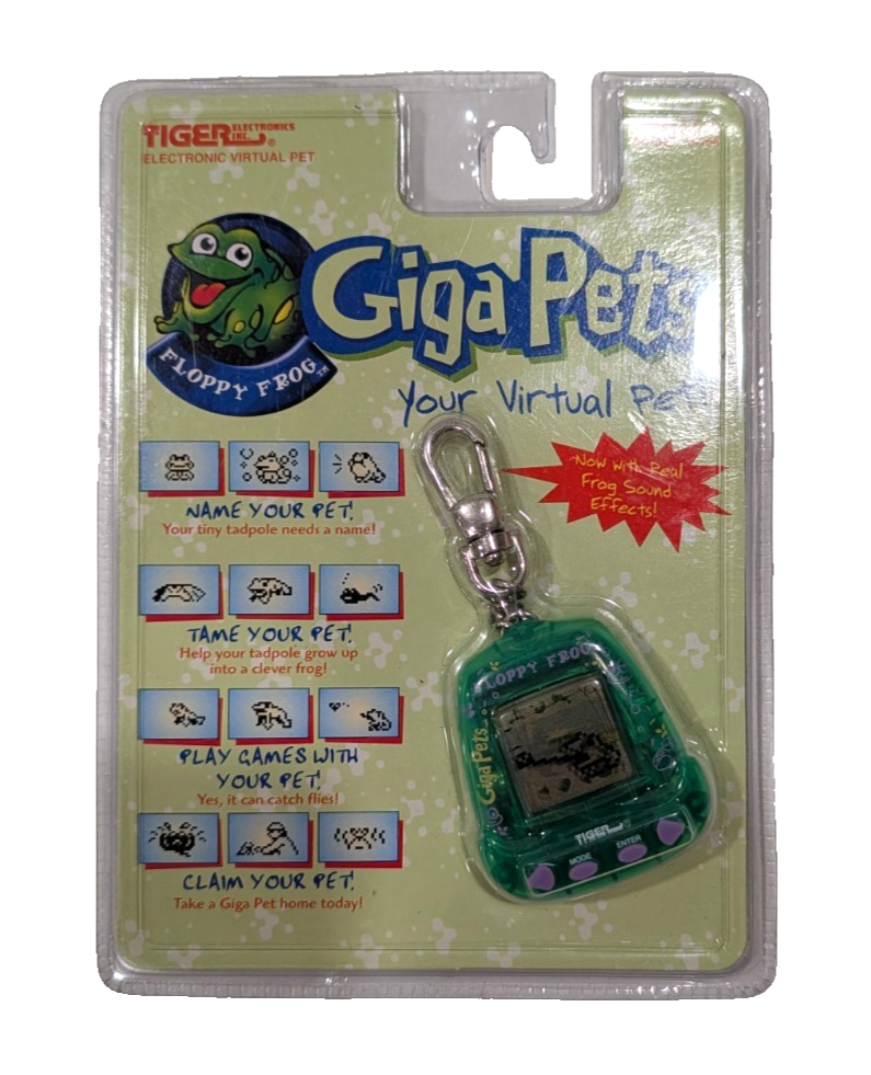 Giga Pet Floppy Frog NEW RARE Vintage Virtual Pet Tiger Electronics Game 1997