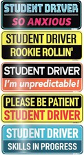 5PCS Student Driver Car Magnets, Funny Reflective Magnetic Bumper Sticker Set, R
