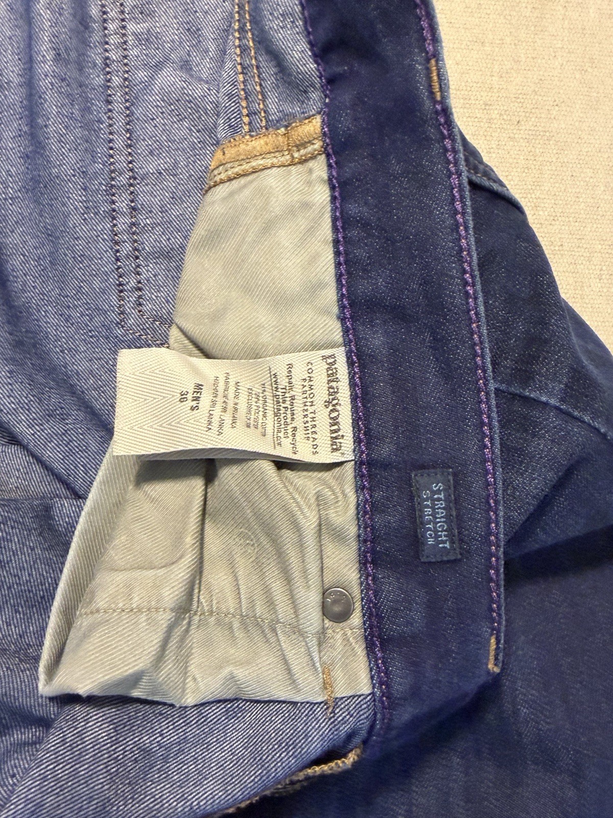 Patagonia Iron Clad Jeans Mens 36x32 Blue Denim Organic Cotton Workwear Hiking thumbnail 3