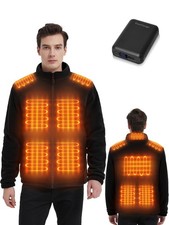 Heated Fleece Jackets for Men Women with 18400mAh Battery Pack, 10 Heat Zones...