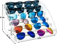 MineSign Sunglasses Organizer Clear Eyeglasses Display Case Sticker
