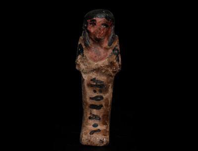 Ancient Egyptian Antiques Ushabti Statue Painted Faience Tomb Artifact Figure BC