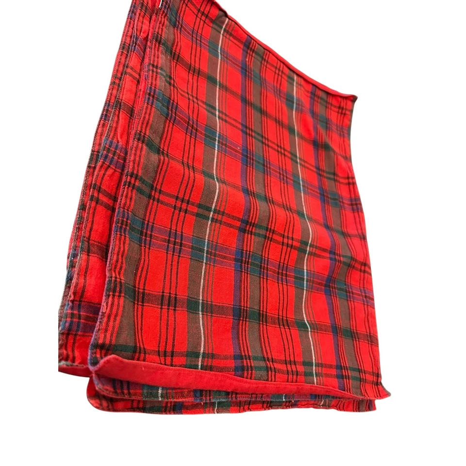 Crate & Barrel Plaid Throw Blanket Red Green Blue Holiday Cozy Home Decor Accent - Image 2 of 4
