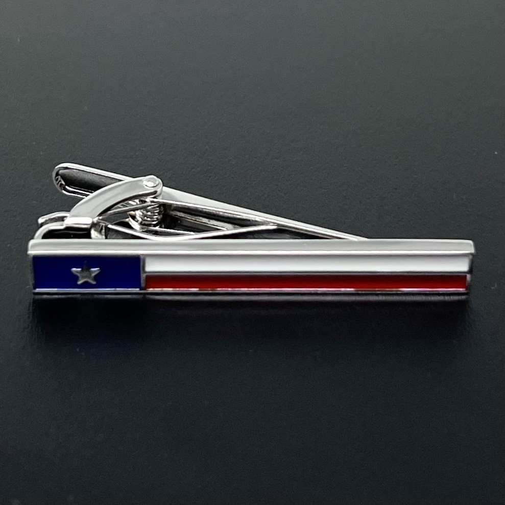 Texas State Flag Tie Clip Men Birthday Father’s Day Wedding Gift Tie Bar