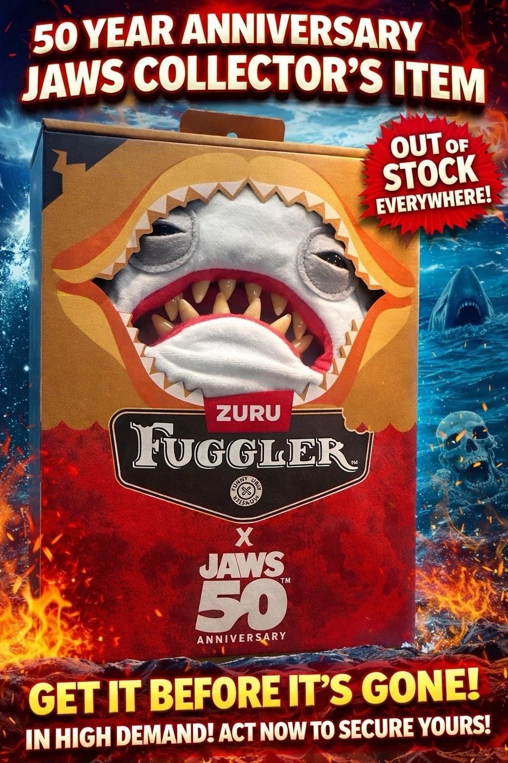 2025 JAWS 50TH ANNIVERSARY FUGGLER GREAT WHITE SHARK LIMITED