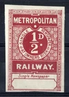 GB Railway Metropolitan Railway ½d newspaper stamp, blank panel ?proof