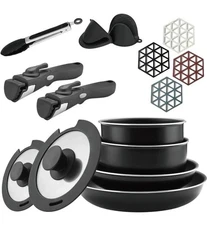 Abizoe 15-piece Kitchen Cookware Set Nonstick Pots